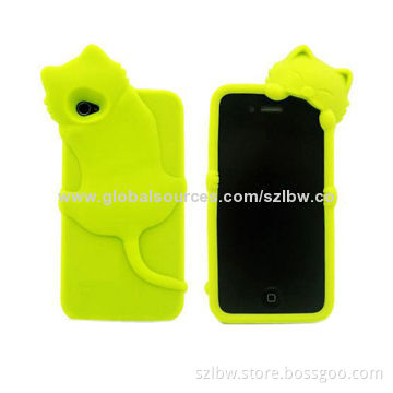 KOKO Cat 3D Shape Silicone Cases for iPhone 5/5S, We Can Print Customers' Artwork and Company Logos